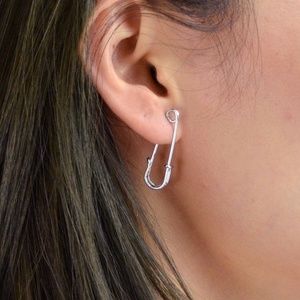 Jewelry - New Silver Safety Pin Earrings Jewelry - New Silver Safety Pin Earrings